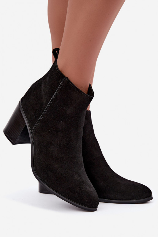 Bottines en daim noires avec doublure chaude Sergio Leone BT-49-S