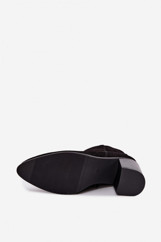Bottines en daim noires avec doublure chaude Sergio Leone BT-49-S