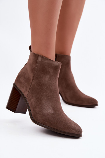 Bottines en daim couleur argile avec doublure chaude Sergio Leone BT-49-S