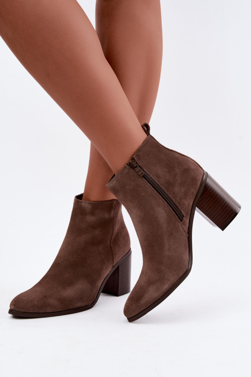 Bottines en daim couleur argile avec doublure chaude Sergio Leone BT-49-S