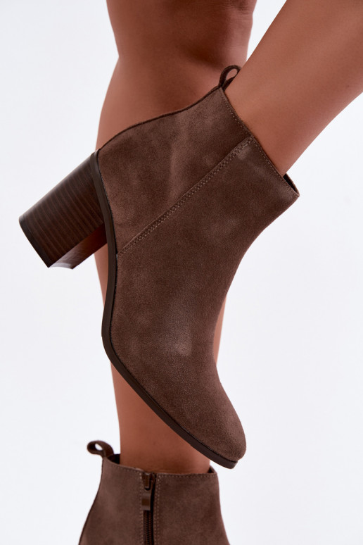 Bottines en daim couleur argile avec doublure chaude Sergio Leone BT-49-S