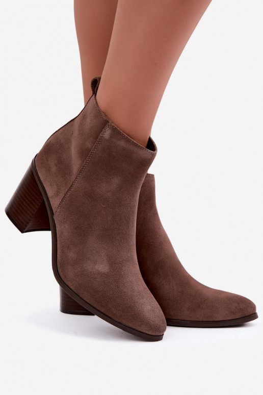 Bottines en daim couleur argile avec doublure chaude Sergio Leone BT-49-S