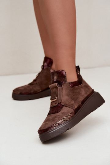 Bottes en daim brunes avec plateforme T.Sokolski KEN-J26-419