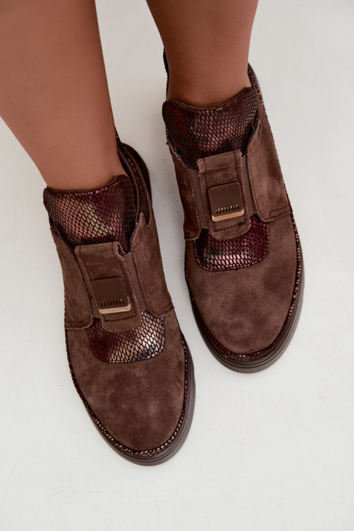 Bottes en daim brunes avec plateforme T.Sokolski KEN-J26-419
