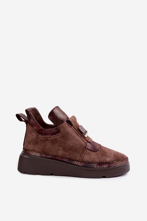 Bottes en daim brunes avec plateforme T.Sokolski KEN-J26-419