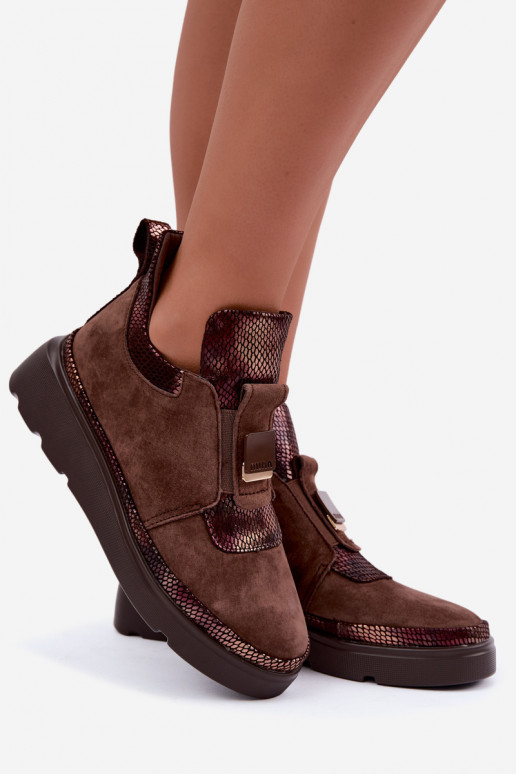 Bottes en daim brunes avec plateforme T.Sokolski KEN-J26-419