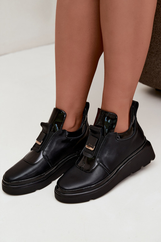 Bottes en cuir noires avec plateforme T.Sokolski KEN-J26-419