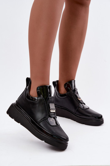 Bottes en cuir noires avec plateforme T.Sokolski KEN-J26-419 2