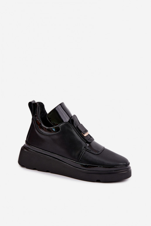Bottes en cuir noires avec plateforme T.Sokolski KEN-J26-419