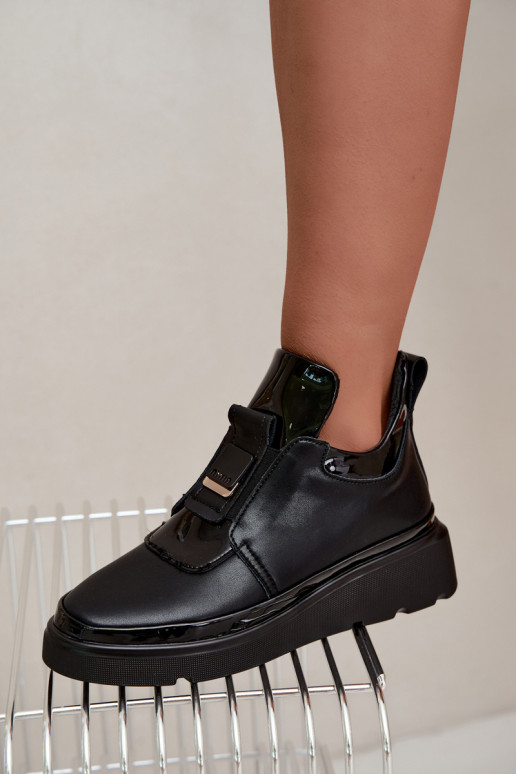 Bottes en cuir noires avec plateforme T.Sokolski KEN-J26-419
