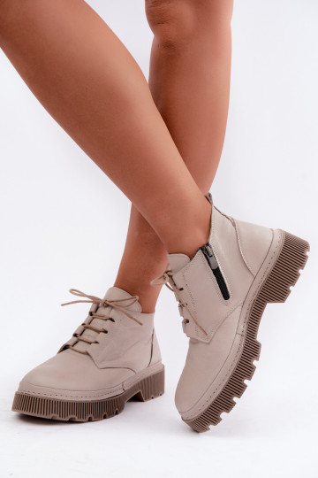 Bottines en cuir grises chauffées avec plateforme Artiker 57C2033