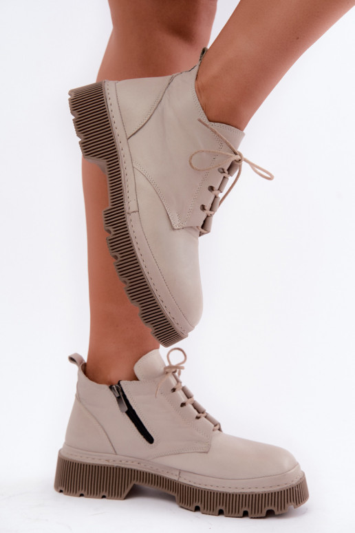 Bottines en cuir grises chauffées avec plateforme Artiker 57C2033