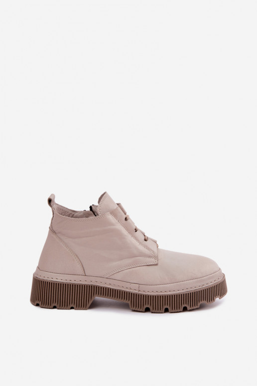 Bottines en cuir grises chauffées avec plateforme Artiker 57C2033