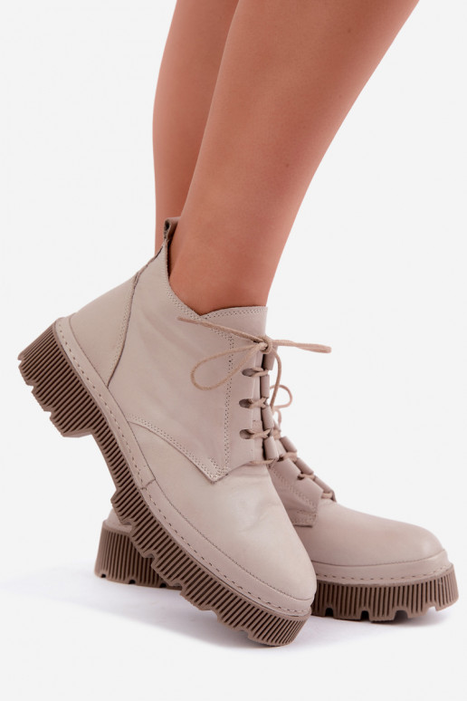 Bottines en cuir grises chauffées avec plateforme Artiker 57C2033