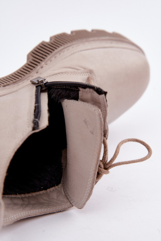 Bottines en cuir grises chauffées avec plateforme Artiker 57C2033