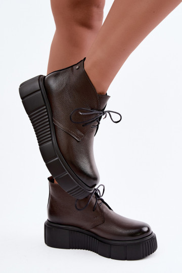 Chaussures pour femmes chaudes à plateforme Zazoo 60588 en couleur chocolat 2