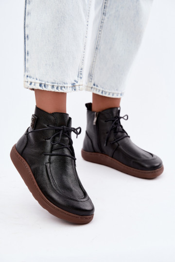 Chaussures pour femmes chaudes Barefoot Zazoo 3077 en couleur noire 2