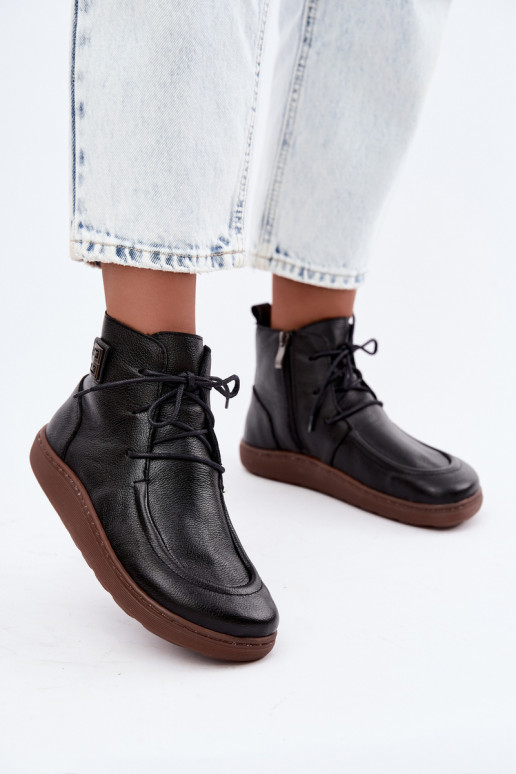 Peau chaussures Féminin Barefoot réchauffer Zazoo 3077 couleur noire