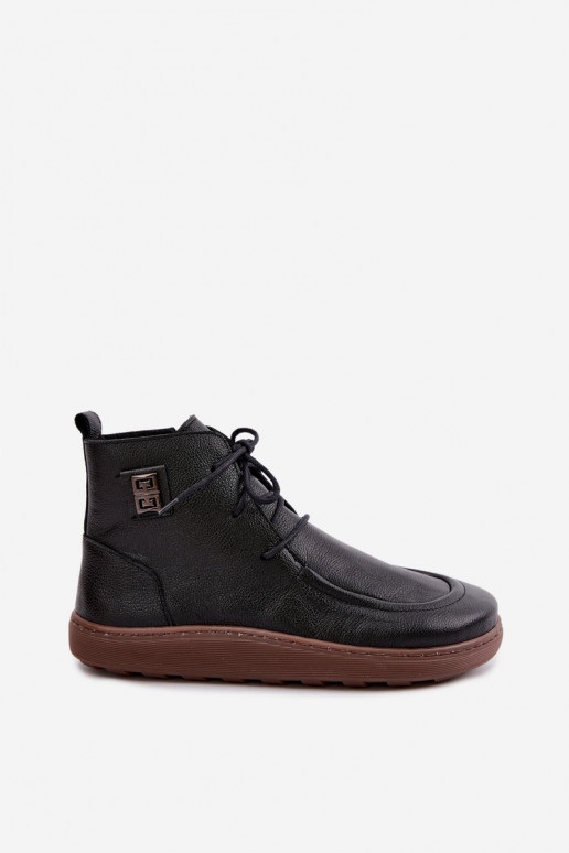 Chaussures pour femmes chaudes Barefoot Zazoo 3077 en couleur noire