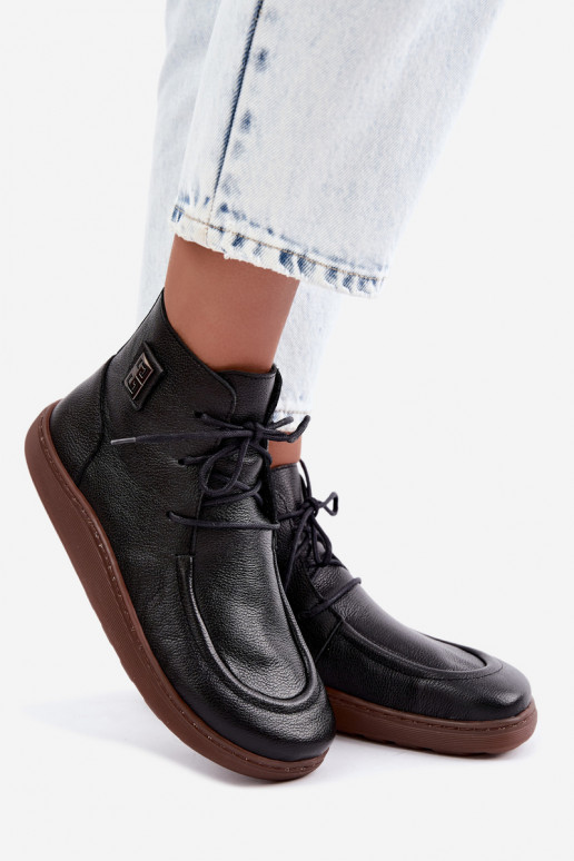 Chaussures pour femmes chaudes Barefoot Zazoo 3077 en couleur noire