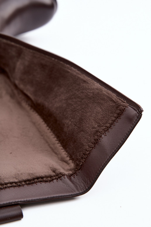 Bottes longues à petit talon Zazoo KZ-22 en couleur chocolat