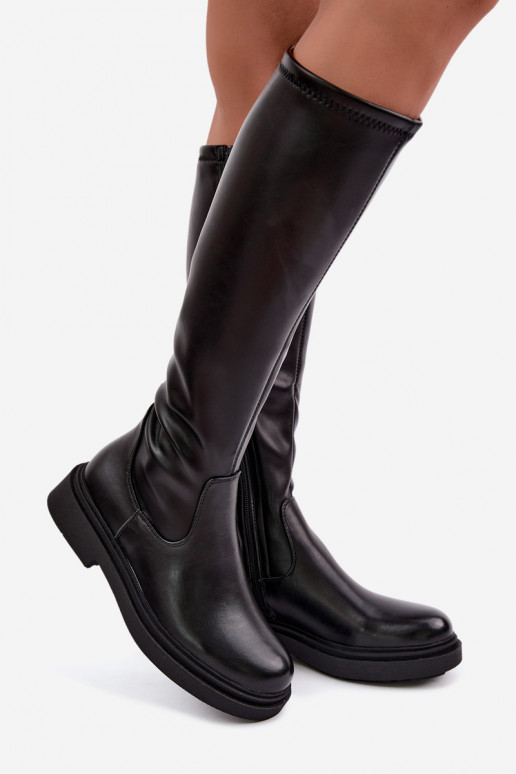 réchauffer bottes pour femmes avec des talons larges Sergio Leone KZ-02 couleur noire