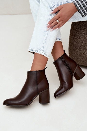 Bottines pour femmes chaudes avec isolation Sergio Leone BT-50-S en couleur chocolat