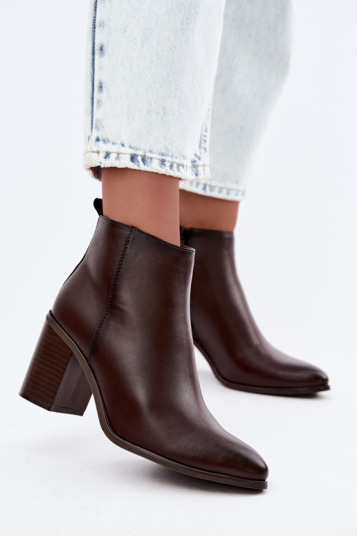 Peau Bottes avec chauffage à l intérieur Sergio Leone BT-50-S CzekoladoÀe