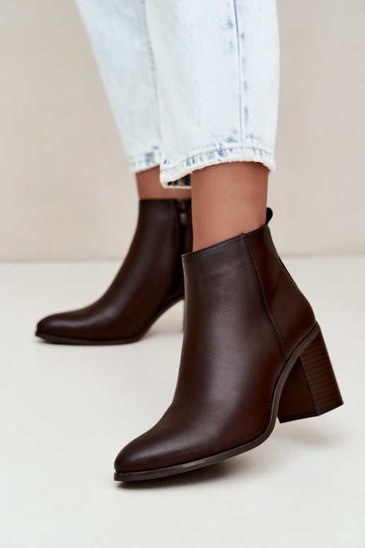 Peau Bottes avec chauffage à l intérieur Sergio Leone BT-50-S CzekoladoÀe
