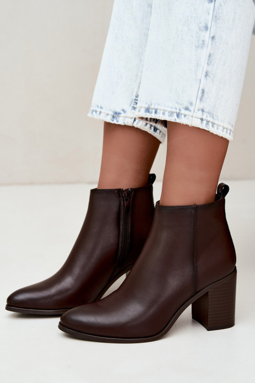 Peau Bottes avec chauffage à l intérieur Sergio Leone BT-50-S CzekoladoÀe