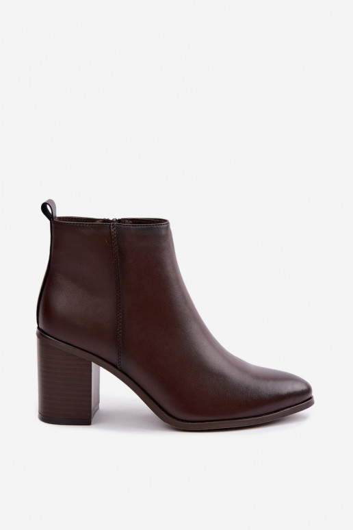 Bottines pour femmes chaudes avec isolation Sergio Leone BT-50-S en couleur chocolat