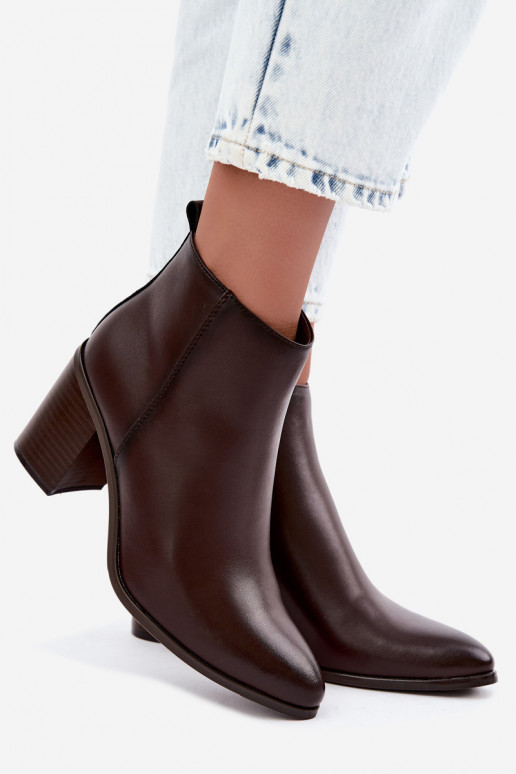 Bottines pour femmes chaudes avec isolation Sergio Leone BT-50-S en couleur chocolat