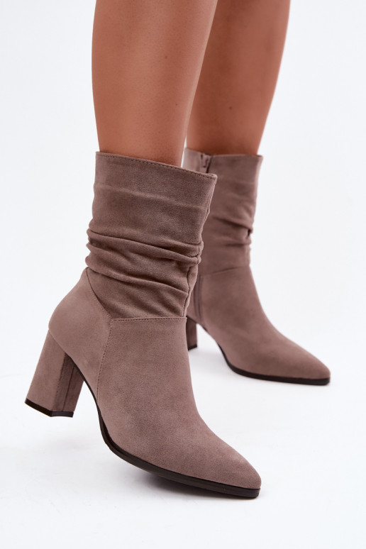 Bottines pour femmes chaudes avec dessus frisé Dalessia en couleur argile