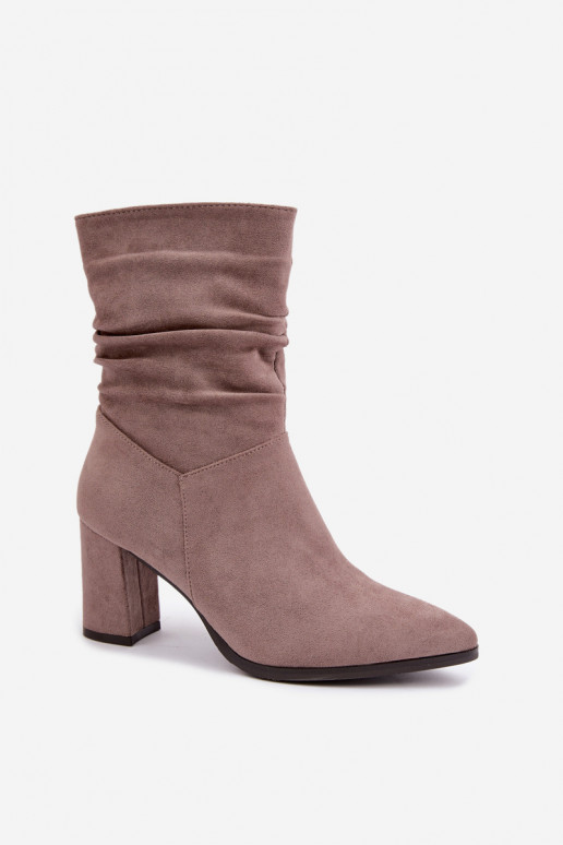 Bottines pour femmes chaudes avec dessus frisé Dalessia en couleur argile