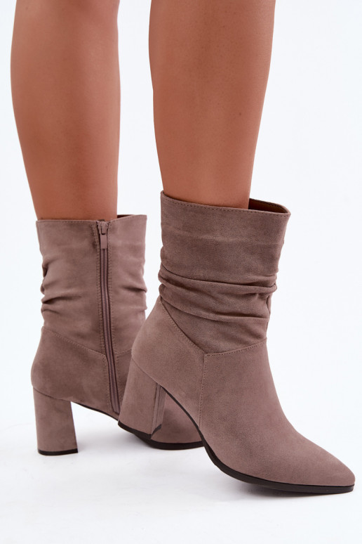 Bottines pour femmes chaudes avec dessus frisé Dalessia en couleur argile