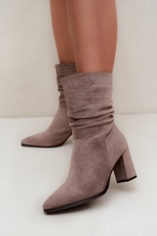 Bottines pour femmes chaudes avec dessus frisé Dalessia en couleur argile