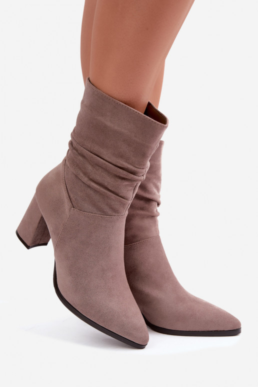 Bottines pour femmes chaudes avec dessus frisé Dalessia en couleur argile