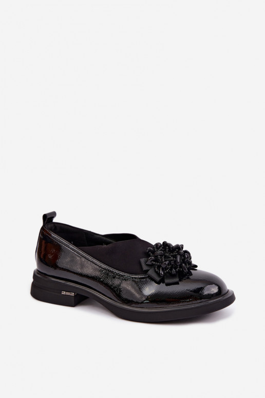 Peau chaussures Féminin avec des ornements T.Sokolski S2 J26-271 avec effet vernis couleur noire