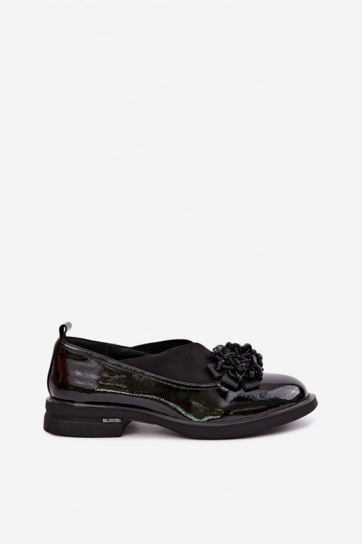 Peau chaussures Féminin avec des ornements T.Sokolski S2 J26-271 avec effet vernis couleur noire