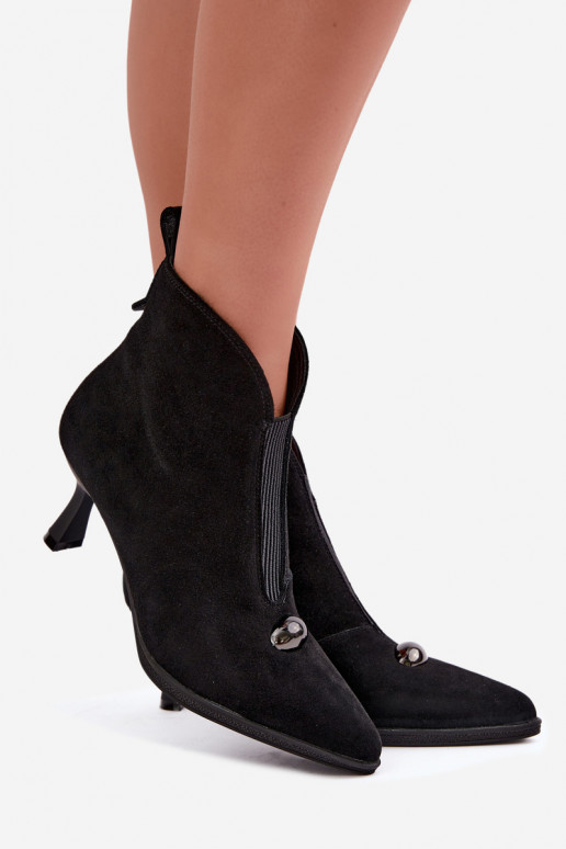 Chaussures pour femmes en faux daim avec talons T.Sokolski S2 Z26-281 en couleur noire