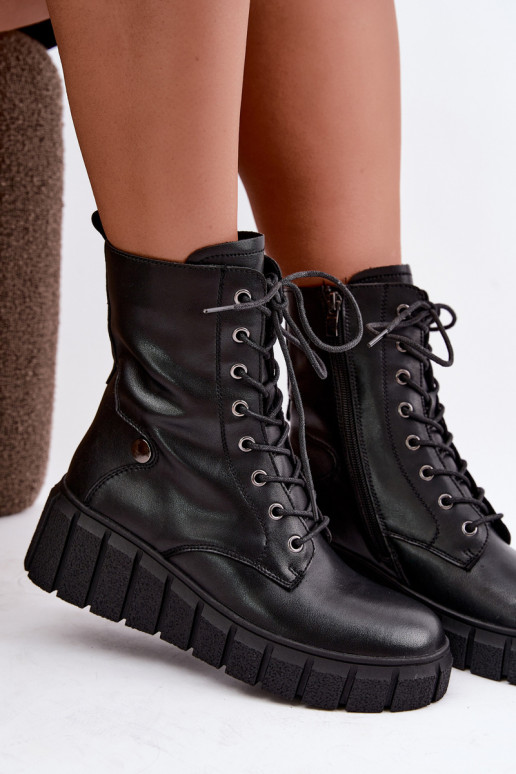 Bottines pour femmes chaudes à plateforme T.Sokolski AN Z26-160 en couleur noire