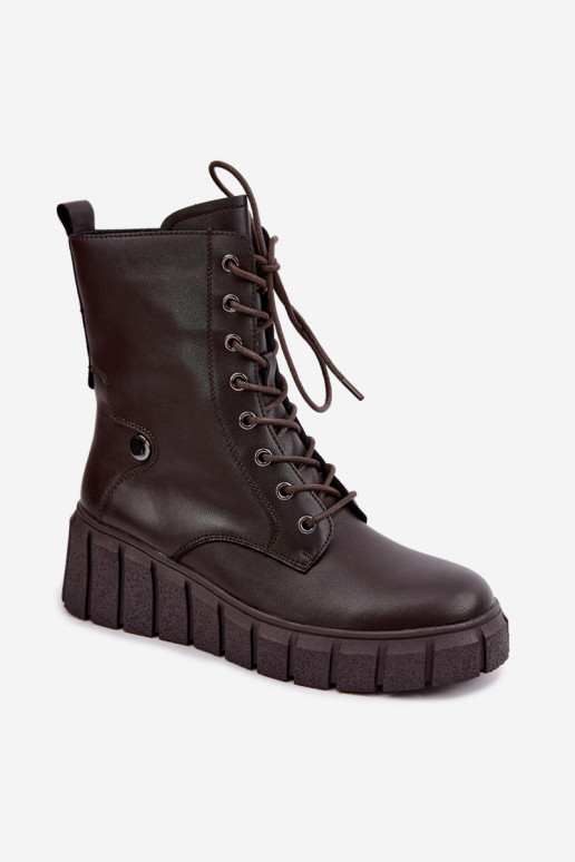 Peau Bottes avec une plateforme réchauffer T.Sokolski AN Z26-160 CzekoladoÀe