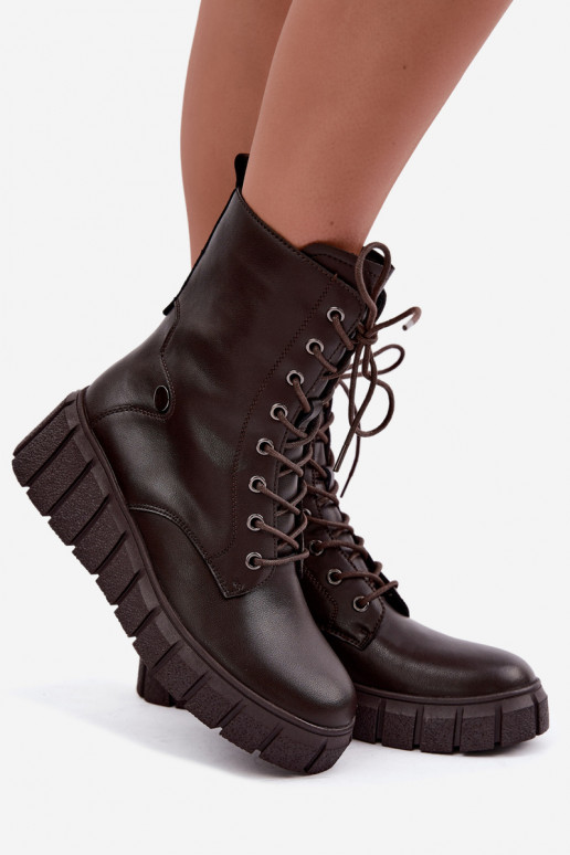 Peau Bottes avec une plateforme réchauffer T.Sokolski AN Z26-160 CzekoladoÀe