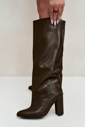 Bottines kaki à talons Emeline 2