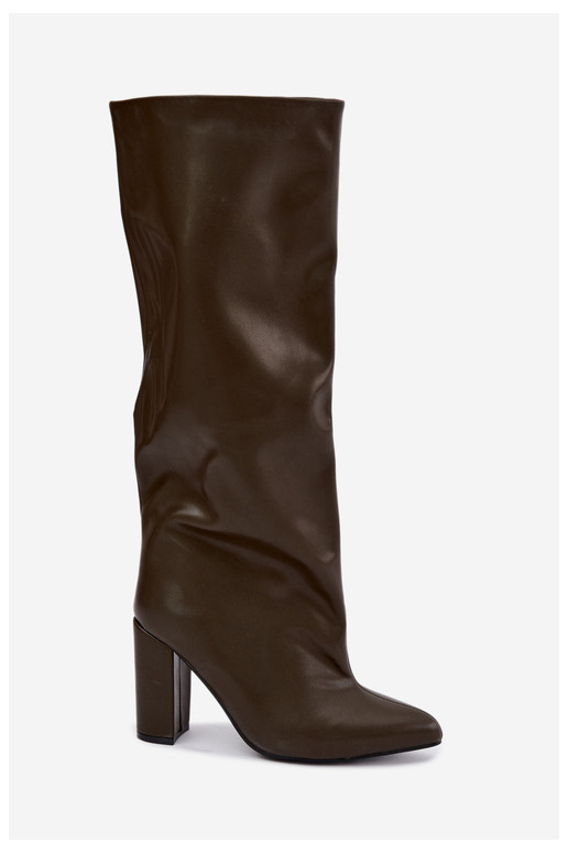 Bottines kaki à talons Emeline