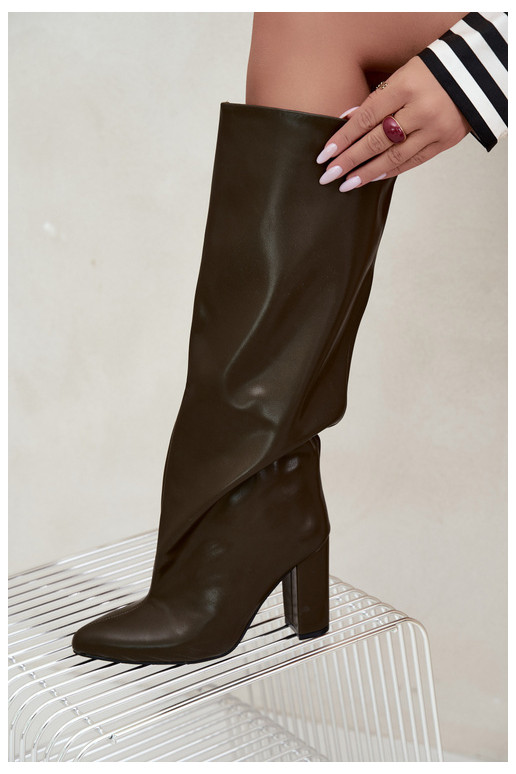 Bottines kaki à talons Emeline