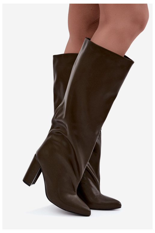Bottines kaki à talons Emeline