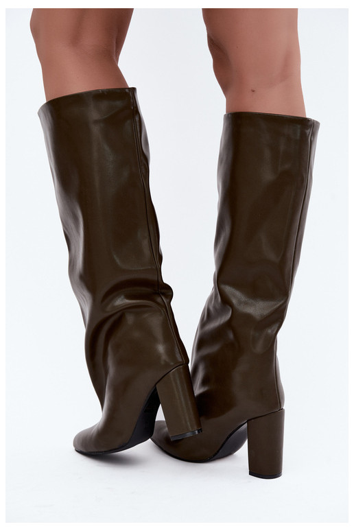 Bottines kaki à talons Emeline