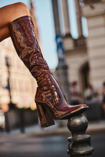 Bottes à talons bordeaux hautes Mlokva