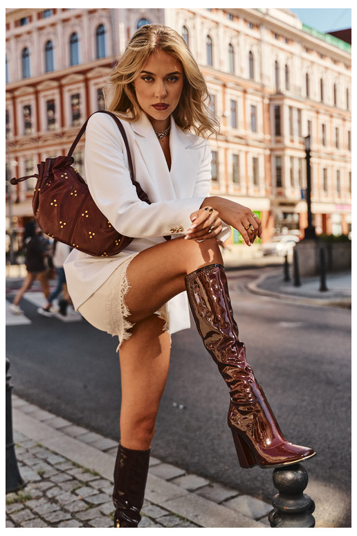 Bottes à talons bordeaux hautes Mlokva